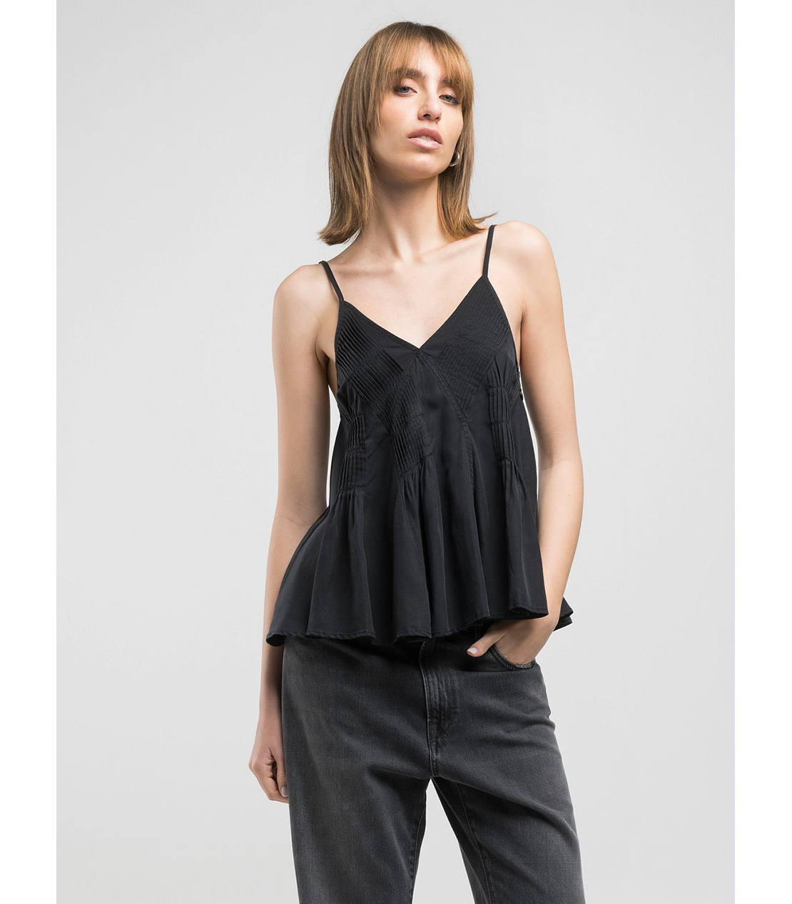 コンフォートフィットプリーツビスチェトップ 詳細画像 ブラック 2